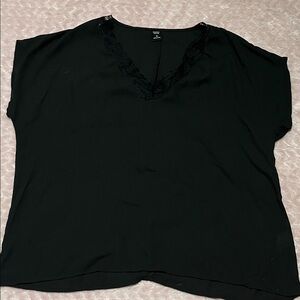 SHEIN Black Lace V-Neck Blouse